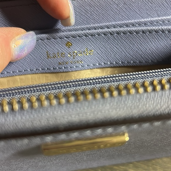 Kate Spade Blue/Purple Leather Zip Wallet - Picture 3 of 5
